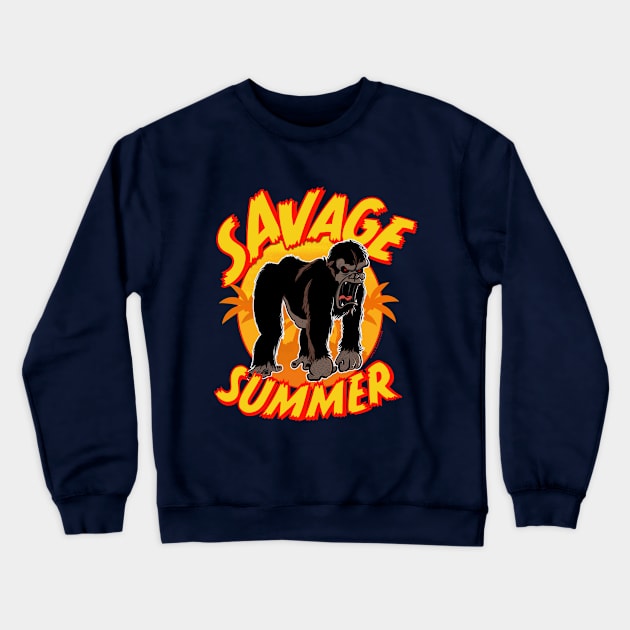 Savage Summer, with outline Crewneck Sweatshirt by Daily Detour